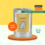 Text: Flurry’s Chicken and Egg Wet Cat Food 70g pouch